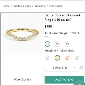 Curved diamond wedding band